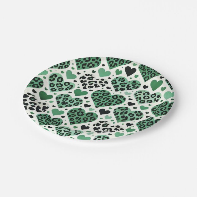 Plato De Papel Amor Loco (Verde) (Angular)