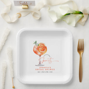 Plato De Papel Amor Moderno a Primera Spritz Despedida de Soltera