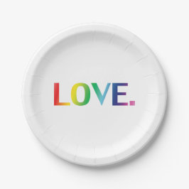 Plato De Papel Amor, orgullo lgbt lgbtq colores del arcoiris gay