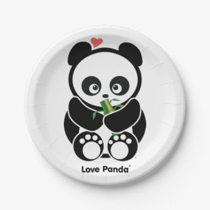 Plato De Papel Amor Panda®