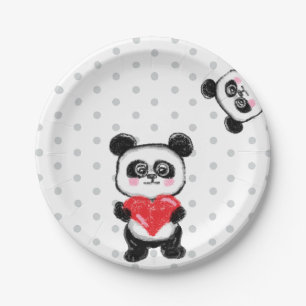 Plato De Papel amor panda, kawaii, pastel