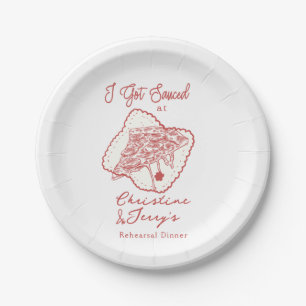 Plato De Papel Amor & Pizza   Cena de ensayo informal