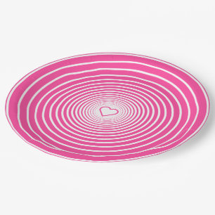 Plato De Papel Amor rosa - Romántico