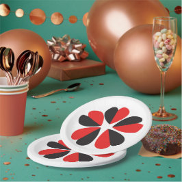 Plato De Papel amor san valentín pareja rojo negro floral nuevo s