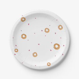 Plato De Papel AMOR Y BAGELES CORTOS | Blanco |