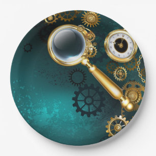 Plato De Papel Ampliador en estilo Steampunk