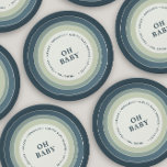 Plato De Papel Amueblado arcoiris Baby Shower Boy Blue Green<br><div class="desc">Diseñado para coincidir con nuestra "Colección de Baby Shower Arcoiris" Otros colores y piezas coincidentes disponibles en la colección.</div>