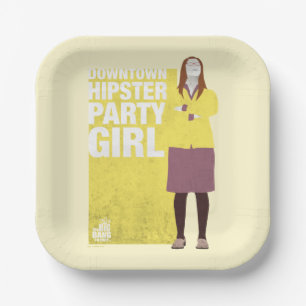 Plato De Papel Amy   Chica del centro de Hipster Fiesta