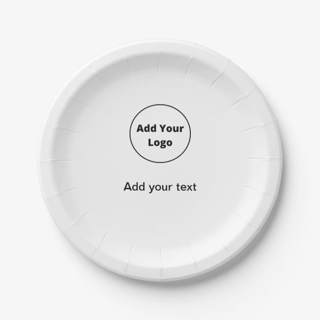 Plato De Papel añadir el texto simple personalizado mínimo añadir (Anverso)