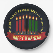 Añadir nombre año velas de Kwanzaa 9"