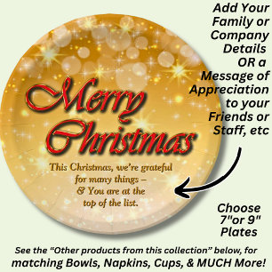 Plato De Papel Añadir nombre Editar Navidades de correspondencia 