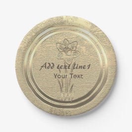 Plato De Papel Añadir Placas de papel de Marzo de Daffodil de Oro
