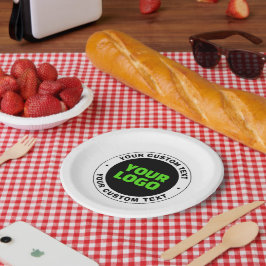 Plato De Papel Añadir su propio logotipo comercial o diseño carga