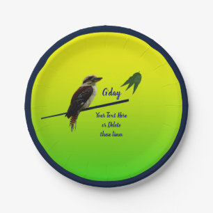 Plato De Papel Añadir tu texto, Kookaburra Fiesta australiano 7"