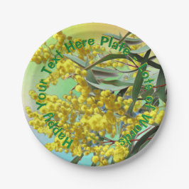 Plato De Papel Añadir Wattle & Gum Deja Aussie Small 7"