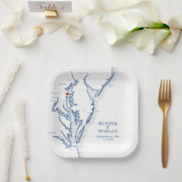 Plato De Papel Anapolis Chesapeake Bay Boda Engagement Party