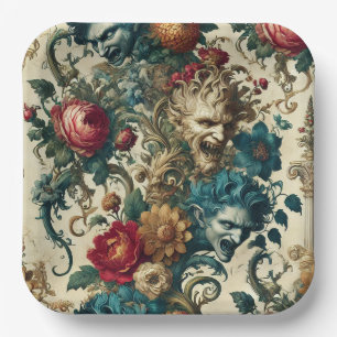 Plato De Papel Anarquía Arcana - Pilar floral gótico
