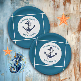 Plato De Papel Anclaje de barca del patrón náutico del personaliz