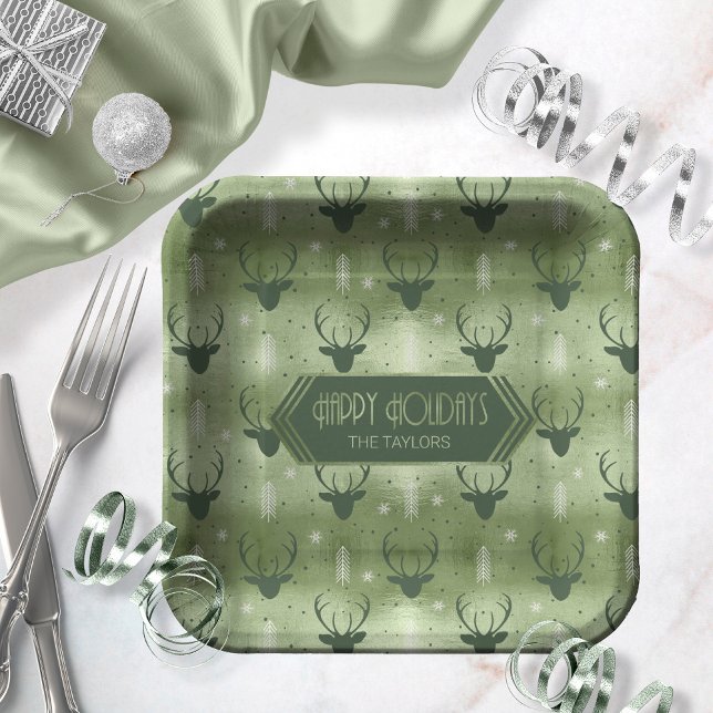 Plato De Papel Anclajes de venado Flechas Navidades Patrón ID861  (Subido por el creador)