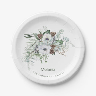 Plato De Papel Anémonas de invierno al acuarela Flores regalo de 