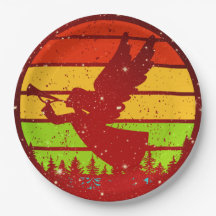 Ángel de sol retro vintage con cuerno 9"