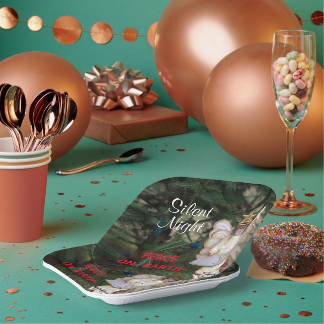 Plato De Papel Angel Joy Silenciosa Night Peace (Multi)