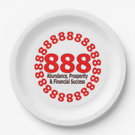 Plato De Papel Ángel número 888 - Abundancia y suerte