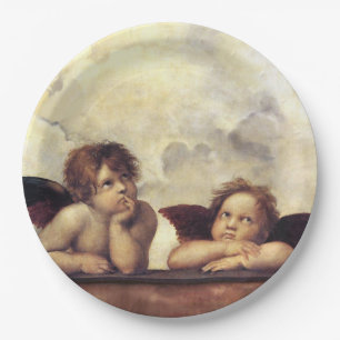 Plato De Papel ANGELS / Cherubs alados, nubes Raffaello Sanzio