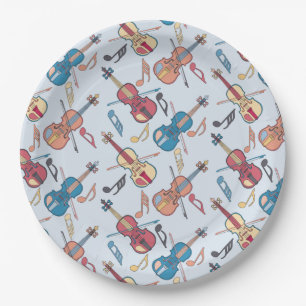 Plato De Papel Anglage Violins Music Notes