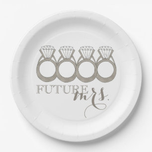 Plato De Papel Anillo de Compromiso de Diamantes para FUTURA SRA.