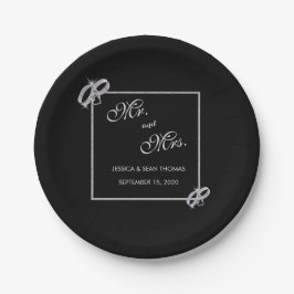 Plato De Papel Anillos de boda de diamantes elegantes