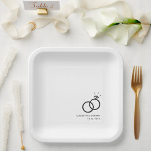 Plato De Papel Anillos de compromiso   Guión de Parte Contratante