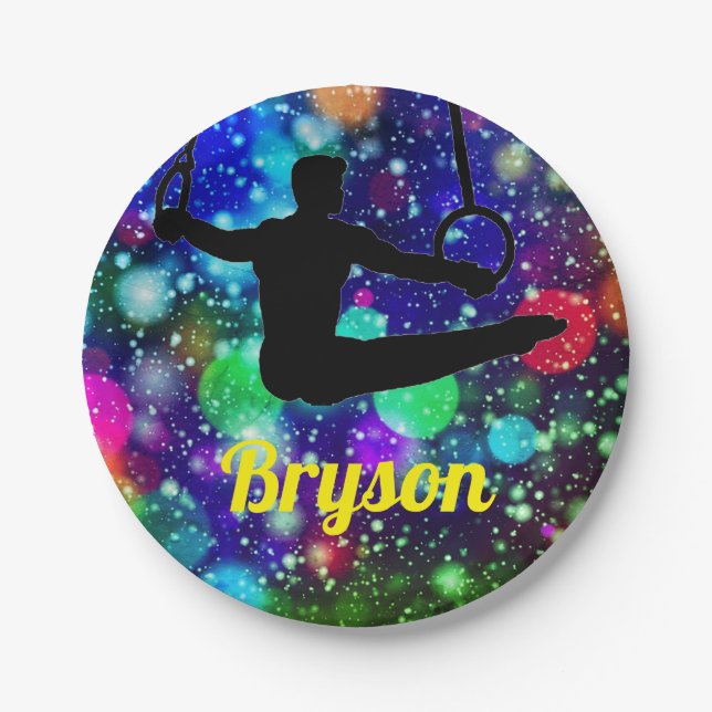 Plato De Papel Anillos de gimnasia masculina (Anverso)