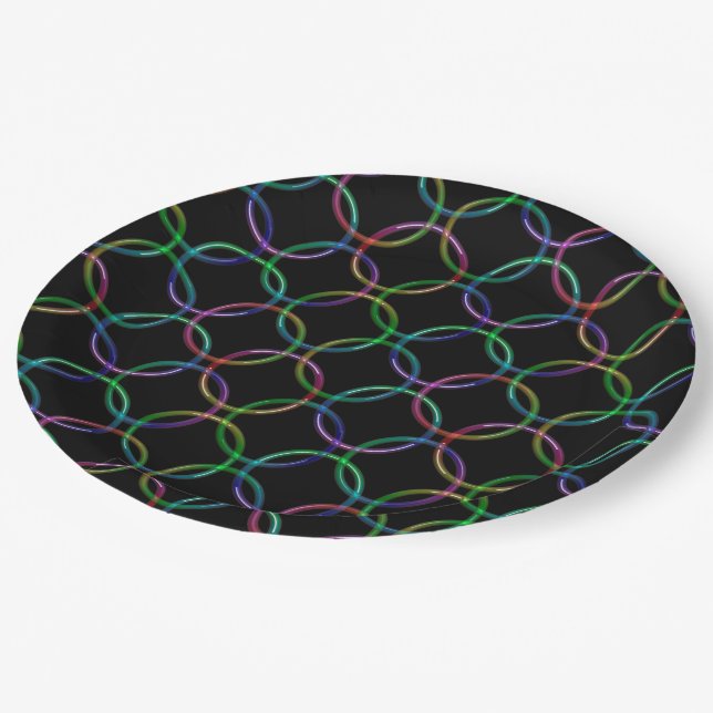 Plato De Papel Anillos de interbloqueo Rainbow 3D + tus ideas (Angular)