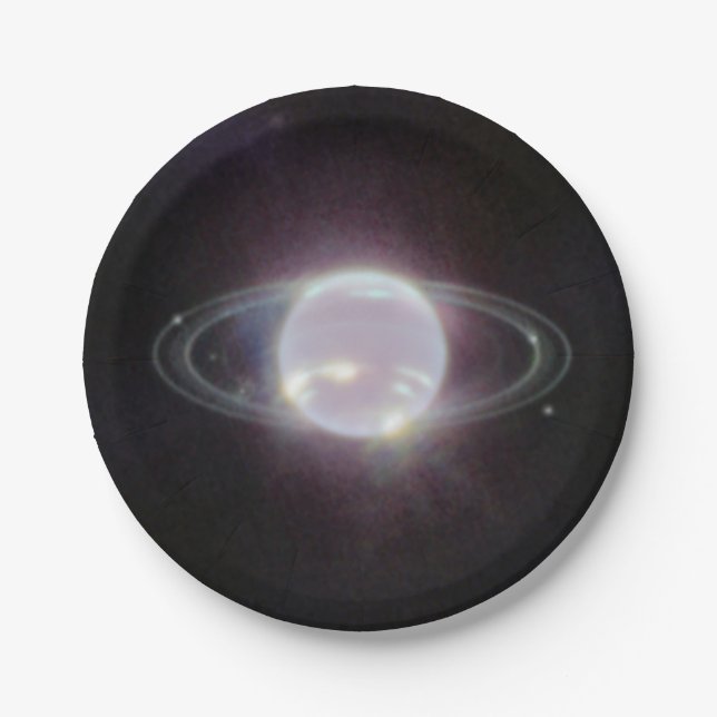 Plato De Papel Anillos JWST del planeta Neptuno (Anverso)
