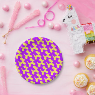 Plato De Papel Animal de globo Violeta