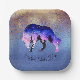 Plato De Papel Animal espiritual místico del lobo