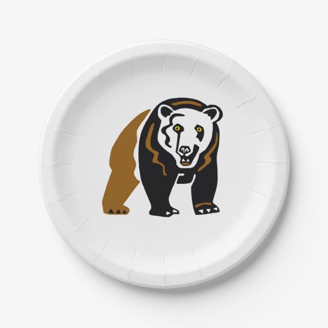 Plato De Papel Animal - Guay GRIZZLY Bear - Wildlife-Fiesta (Anverso)