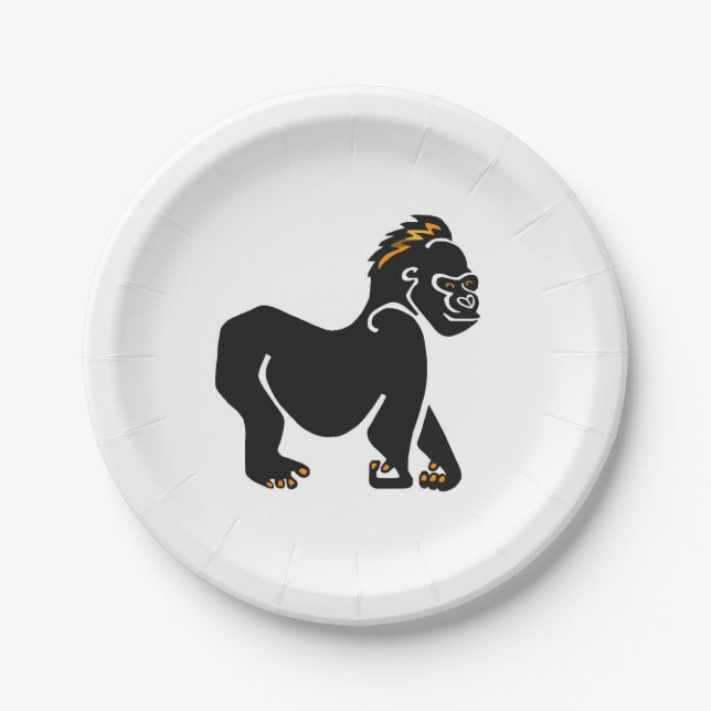 Plato De Papel Animal silvestre - Guay Mountain GORILLA - Wildlif (Anverso)