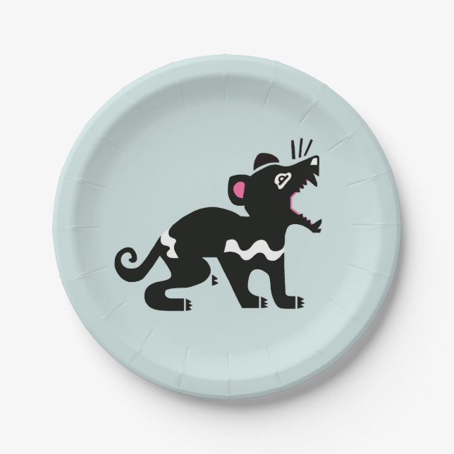 Plato De Papel Animal - Tasmania DEVIL - Australia - Fiesta (Anverso)