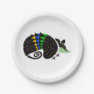 Plato De Papel Animal - Vida silvestre - ARMADILLO dibujado a man