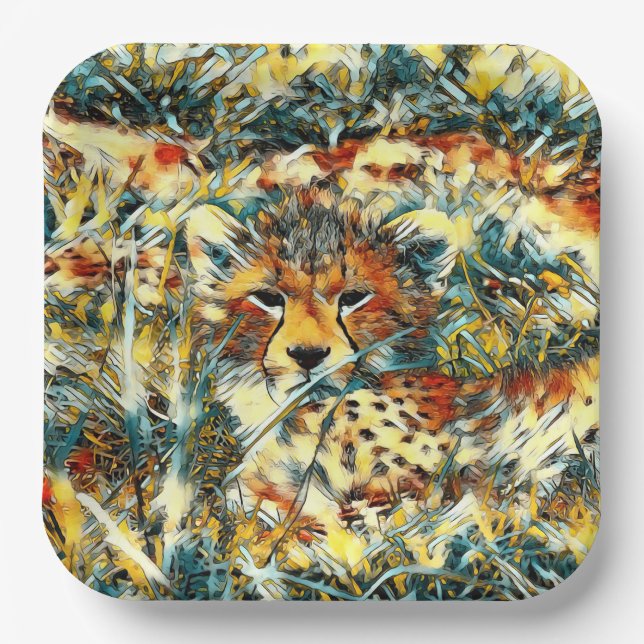 Plato De Papel AnimalArt_Cheetah_005 (Anverso)