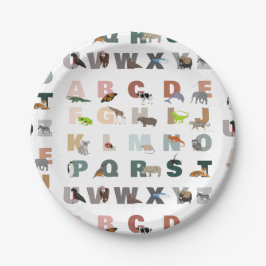 Plato De Papel Animales ABC Cute Alphabet