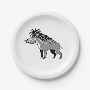 Plato De Papel Animales - CÁLIDO CERDO - Warthog - Vida silvestre