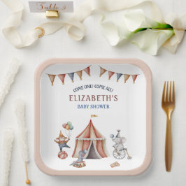 Plato De Papel Animales caprichosos Fiesta de circo Baby Shower