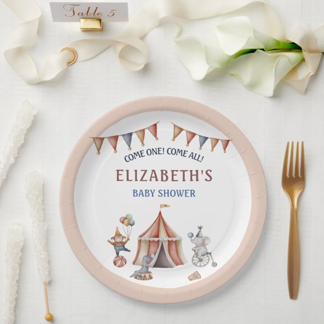 Plato De Papel Animales caprichosos Fiesta de circo Baby Shower (Boda)