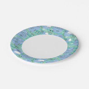 Plato De Papel Animales con agua 3