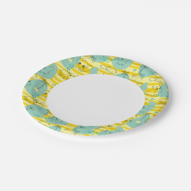 Plato De Papel Animales con agua dulce 2 (Angular)