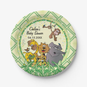 Plato De Papel Animales de bebe de la jungla de Safari - Baby Sho