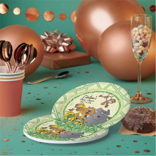 Plato De Papel Animales de bebe de la jungla de Safari - Baby Sho